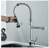 Chrome Kitchen Tap Pull Out Mixer Taps Sink Basin Faucet Vanity 360° Swivel