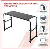 Overbed Table Work Laptop Desk with Wheels