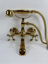 Gold Bathtub Faucet Brass Telephone Shower Set With Handheld Shower Head AU