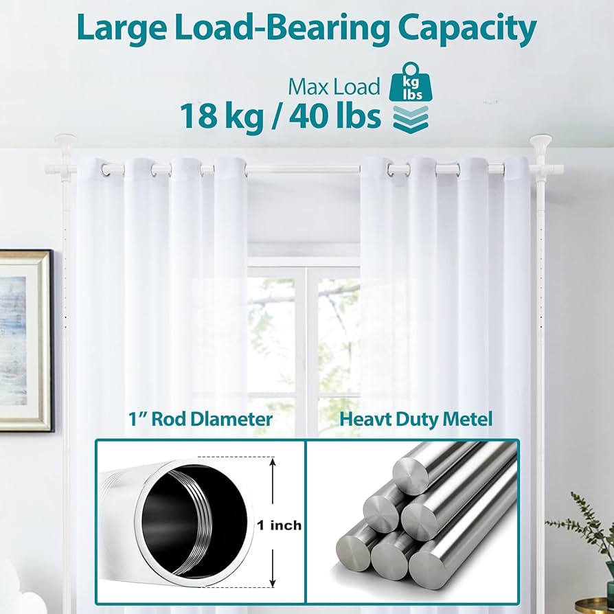 Room Divider- Adjustable 10FT No Drilling Curtain Rods Wall Divider for Room Separation, Heavy Duty Freestanding Hanging Room Divider Curtain Rod for Studio Rental, Room Partitions Dividers