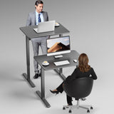 Electric Height Adjustable Standing Desk 80x60cm (31"x23.6"), Sit Stand Desk with Splicing Top for Home Office