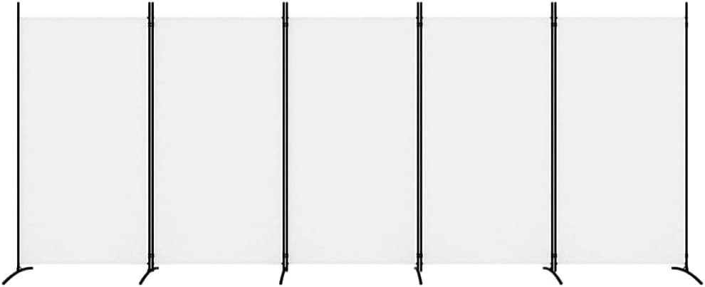 5-Panel Room Divider - Fabric Room Partition for Living Room and Bedroom, Foldable and Portable Design with Iron Frame