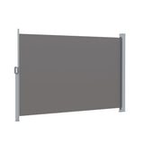 Privacy Screen, 2 x 3m Retractable Side Awning Roller Blind Sun Shade Outdoor Blinds Garden Screens Camping Balcony Patio Panel Cafe Canopy Awnings, Steel Frame UV Tear Resistant Grey