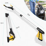 Upgraded Reacher Grabber Pickup Tool, 32" Long Grabber Reacher Tool, Trash Picker Grabber for Elderly Grab It Reaching Tool, Garbage Picker Upper Grabber, Litter Pick Up Grab Tool, Claw Grabber Stick (Yellow)