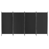 Room Divider, 4 Panels Fabric Folding Privacy Portable Screen Shelf Dividers Partition Wall Screens Home Pet Child Indoor Balcony Bedroom Furniture, Separator Water-Resistant Black