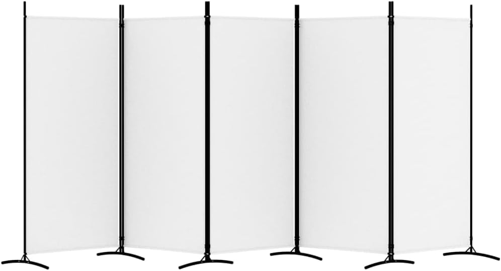 5-Panel Room Divider - Fabric Room Partition for Living Room and Bedroom, Foldable and Portable Design with Iron Frame