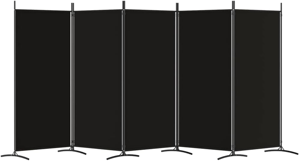 5-Panel Room Divider - Fabric Room Partition for Living Room and Bedroom, Foldable and Portable Design with Iron Frame