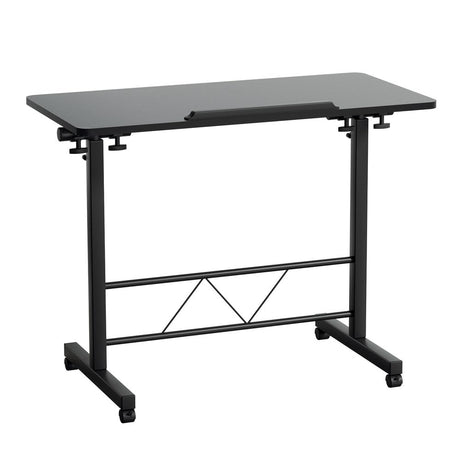 Laptop Standing Desk Table 64-88cm Height Adjustable Sit Stand Desks Desktop Table for Office Study Computer Workstation Home Use Black Whole Piece Monitor Riser