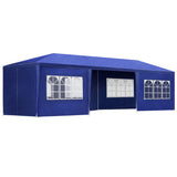 3x9 Marquee Gazebo, Camping Tent Wedding Gazebos Garden Shed Outdoor Party Canopy Patio Carport Car, Blue 6 Window Wall 2 Door Panel Carry Bag Water Resistant and UV