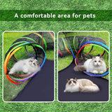 Outdoor Cat Enclosures, Portable Cat Tent for Outside Cat Playpen Enclosed with Tunnel, Small Animal Playpen Guinea Pig Rabbit Cage,Pop Open Exercise Yard Fence with Top Cover