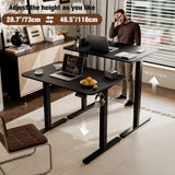 Electric Standing Desk 90x60cm (35.4"x23.6"), Height Adjustable Standing Desk with Splice Board, Stand Up Desk with Hook and Memory Smart Handset