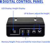 Electric Standing Desk 110x60cm (43.3"x23.6"), Height Adjustable Standing Desk with Splice Board, Stand Up Desk with Backpack Hook and Memory Smart Handset