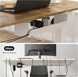 Electric Standing Desk, Height Adjustable Ergonomic Sit Stand Desks with Hanging Hooks and Cable Management, 100 x 55 cm Whole Piece Desktop, for Small Space, Black Frame