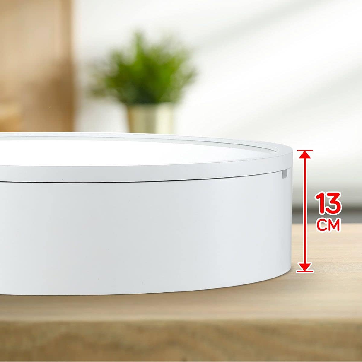 Round Mirror Cabinet Bathroom Medicine Vanity Wall Mirrored Cupboard with Storage Sliding Door White 60cm Diameter