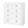 Dresser with 5 Drawers Hallway Tallboy, Bedroom Chests of Drawers with Handles, Living Room Side Cabinet Standing Storage Cupboard, Indoor Furniture Home Organiser Sideboard