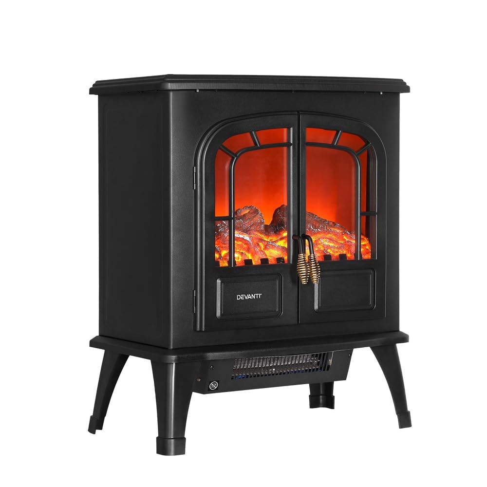 Electric Fire Heater Fireplace Freestanding 3D Flame Effect Indoor 2000W