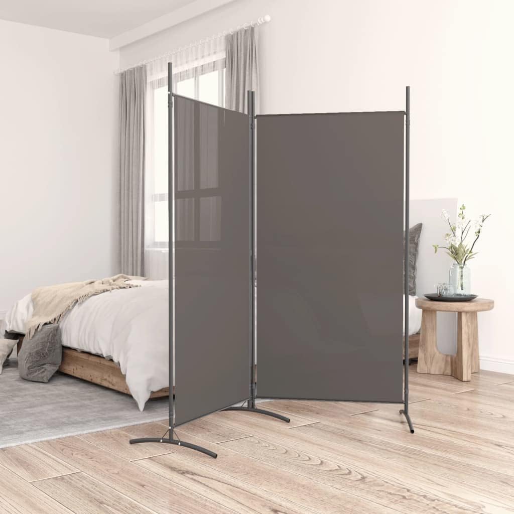 2-Panel Room Divider in Anthracite - 175x180 cm - Durable Polyester Fabric - Modern Style for Living Room and Bedroom