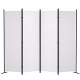 Room Divider, 5.6 ft Room Dividers and Folding Privacy Screens (4-Panel), Fabric Partition Room Dividers for Office, Bedroom, Dining Room, Study, Freestanding, White