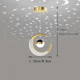 Moon Pendant Lamp, Ceiling Lamp, Creative Styling, for Bedroom Living Room Restaurant Bar Kitchen (Gold, Cool White)