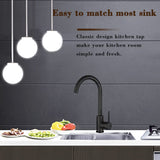 WELS Kitchen Mixer Tap 360° Swivel Basin Spout Laundry Sink Faucet Black