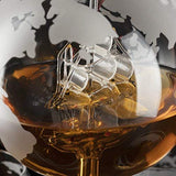 Whiskey & Wine Decanter Globe World Set with Globe Glasses Anniversary Birthday House Warming for Liquor Scotch Bourbon Vodka, for Him Husband, Globe The Wine Savant - 850ml - Whiskey Decanter Globe