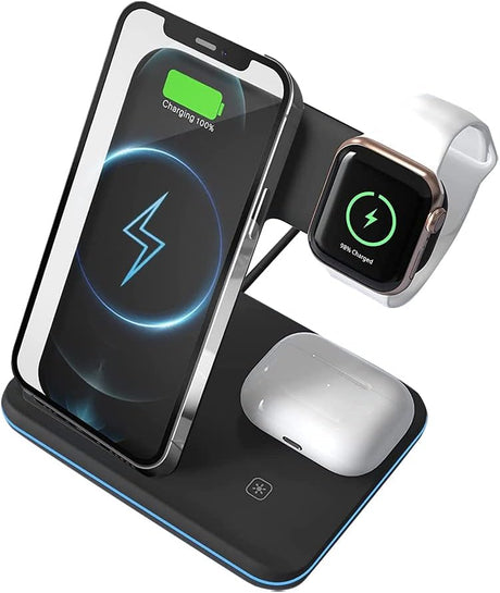 Wireless Charger, 3 in 1 Wireless Charging Station for iPhone 14/14 Pro/13 Pro Max/13/12/12 Pro Max/11 Pro Max/SE/XR/XS Max/8 Plus/Apple Watch 8/7/6/SE/5/4/3/2, Airpod Pro/3/2