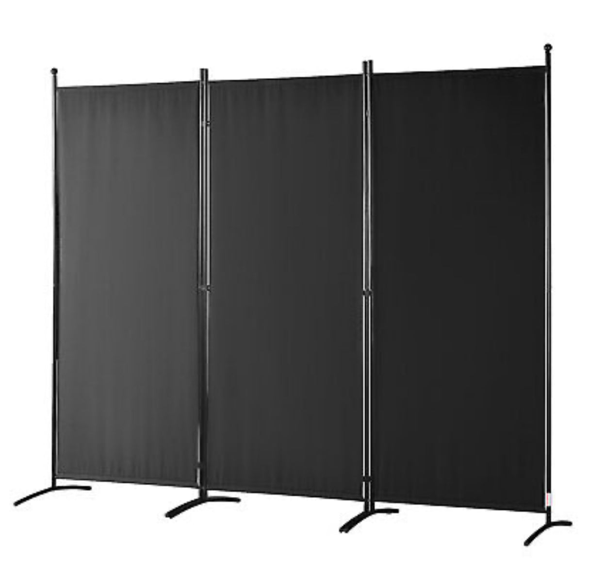 3 Panel Room Divider Stand Folding Privacy Screen 226 x 185cm Dark Black