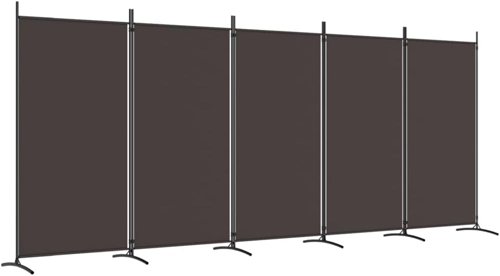 5-Panel Room Divider - Fabric Room Partition for Living Room and Bedroom, Foldable and Portable Design with Iron Frame