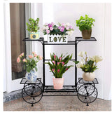 Garden Cart Stand & Flower Pot Plant Holder Display Rack 6 Tiers Parisian Style