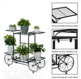 Garden Cart Stand & Flower Pot Plant Holder Display Rack 6 Tiers Parisian Style