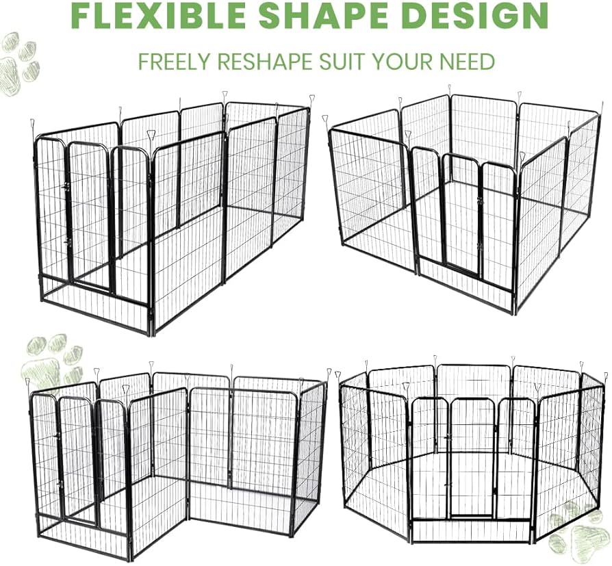 Playpen 8 Panel Pet Cage Puppy Pen Enclosure Fence Exercise Foldable Metal Play Yard