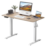 Ergonomic Standing Desk,Height Adjustable Electric Sit Stand Desks with Smart Memory Lifting Sturdy Tabletop Motor Computer Workstation for Home, Office,(Maple & White) 48 * 24 Inch