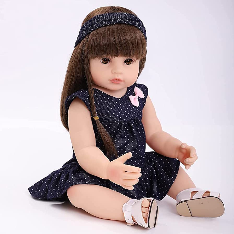 Lifelike Reborn Baby Dolls Full Silicone Vinyl Body 22 inch 55cm Reborn Dolls Girls Realistic Newborn Baby Girls Xmas Gift