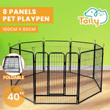 Playpen 8 Panel Pet Cage Puppy Pen Enclosure Fence Exercise Foldable Metal Play Yard