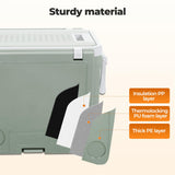 Cooler Ice Box with Table & Chairs, Esky On Wheels,Up to105.5cm, Portable Trolly Cooler Insulated, Durable Design,Hard Cooler Box for Camping, Fishing,BBQ, Picnic,Outdoor