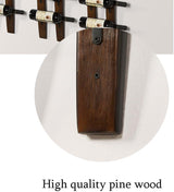 Wine Barrel Stave Hanging Wine Rack Handcarved 6 Bottle Barrel Stave Wall Wine Rack (Browm, 90cm X 20cm X 13cm)