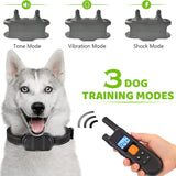 Bark Collar Remote Control Dog Training Collar IP67 Waterproof and Dustproof Adjustable Levels Long Standby Time Suitable for Dogs Weighing 15-100 Pounds for Large Medium Small Dogs Black