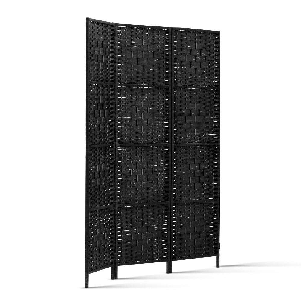 Room Divider, 3 Panel Folding Wooden Privacy Portable Screen Shelf Dividers Partition Wall Screens Home Pet Child Indoor Balcony Bedroom Furniture, Separator Water-Resistant