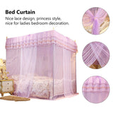 Bed Canopy, 4 Corners Post Canopy Bed Curtain Mosquito Mesh Net Elegant Mosquito Net Bed Canopy Set for Girls & Adults Princess Bedroom Decoration (150 * 200 * 200)