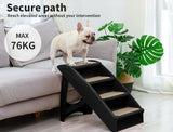 Indoor Foldable Dog Steps for Bed Couch Sofa Car Black, Pet Stairs for Small to Medium Dogs & Cats 76kg Load, Dog Ramp Step for SUV Car, Dog Ladder 50cm Height