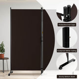 3 Panels Folding Privacy Screen, 180cm Tall Room Divider with Metal Frame & Wear-Resistant Fabric, Freestanding Partition Wall Divider with Rolling Wheels for Home, Office, Hospital