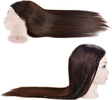 Cosmetology Mannequin Head with Hair for Braiding 26" Brown Training Head Manikin Doll Head Synthetic Fiber Hair with Clamp