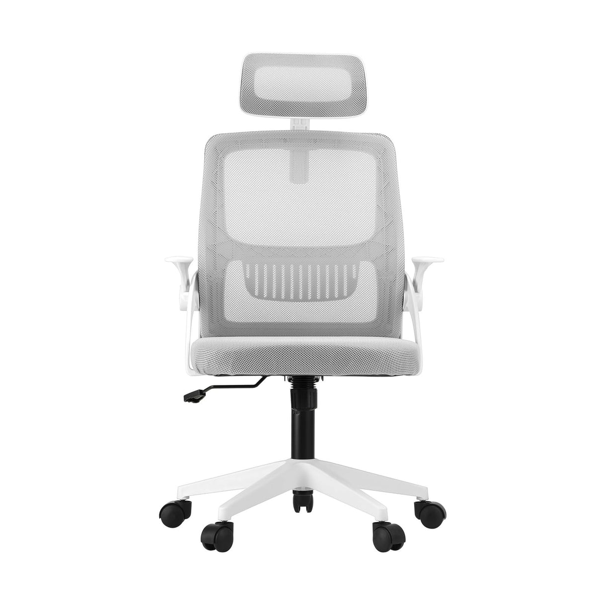 Ergonomic Office Chair, Highly Breathable Home Office Chair with Removable Headrest, Retractable Armrest and Wide Tall Backrest, Computer Desk Chair for Office White