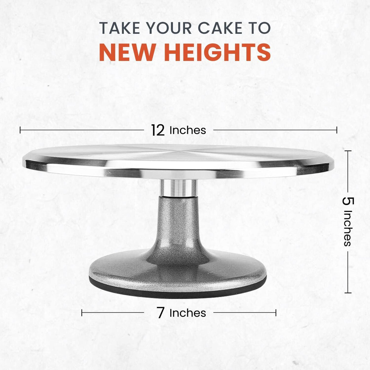 50-in-1 Aluminum Alloy Rotating Cake Turntable-12 Revolving Cake Stand- Professional Cake Decorating Supplies Kit with Straight & Offset Icing Spatula-Numbered Icing Tips & Piping Bags-Leveler