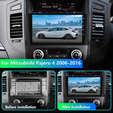 Car Stereo For Mitsubishi Pajero 2006-2016 with 9 inch Touch Screen Android 12.0 2GB+32GB Car Radio Auto Radio with Carplay/Android Auto/Bluetooth/GPS/FM Support Steering Wheel Controls Parking assist