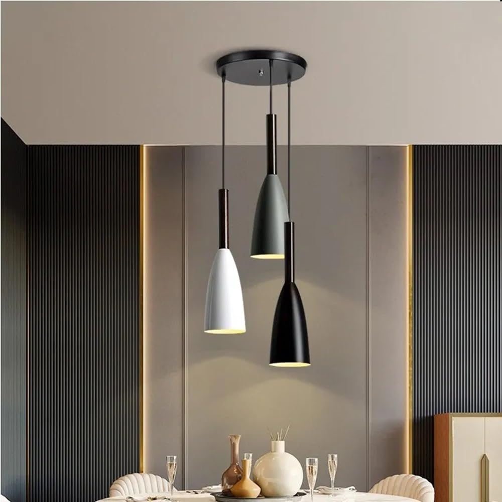 Pendant Light Fixture Chandelier - 3 Socket Pendant Light for Kitchen Island Dining Room Bedroom Bar Balcony Hanging Pendant Light, Ceiling Lighting(3 Light)