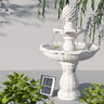 Solar Water Fountain, 9V 93cm Tall Feature Pump Bird Bath Powered Features Fountains Garden Outdoor Indoor Pond Decoration, 3 Tiers Birdbath Battery