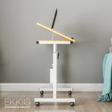 Adjustable Mobile Laptop Desk Notebook Computer iPad PC Stand Table Tray with Wheels