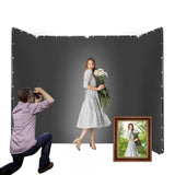 Portable Black Screen Large Screen Background Wall Photography Backdrop Cutout Black Screen Support System for Live Broadcasting, Character Shooting, Wedding, Video Studio 13.12ft * 7.87ft