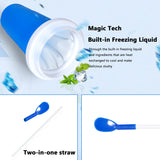 Color Land Slushy Cup, TIK TOK Slushie Maker Cup Frozen Magic Squeeze Cup, Ice Cream Maker Cup, Cool Stuff Trending Tiktok Items Homemade DIY Cool Gadgets with Lid & Straw (350ML, Blue)